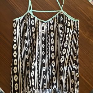 Size small black and white tribal print top